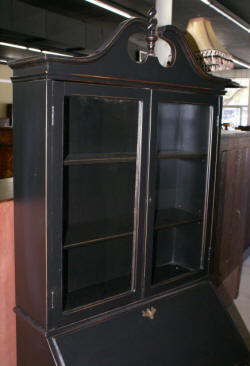 Painted black shabby chic secretary desk