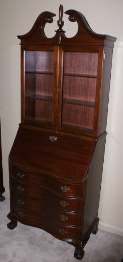 Mahogany antique Chippendale secretary desk