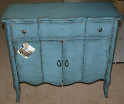 Pulaski Furniture Company distressed turquoise accent chest / server