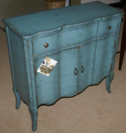 Pulaski Furniture Company distressed turquoise accent chest / server