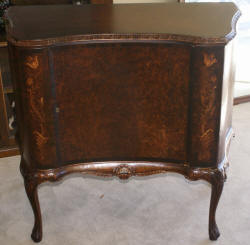 French carved antique flower inlaid walnut server