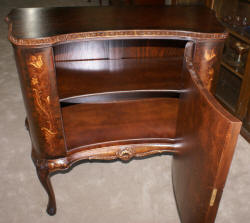 French carved antique flower inlaid walnut server