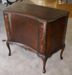 French carved antique flower inlaid walnut server