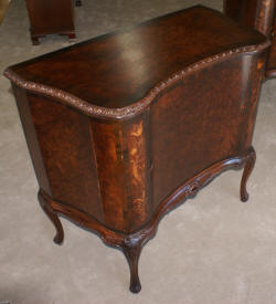 French carved antique flower inlaid walnut server