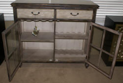 Pulaski Furniture Company distressed two tone wine cabinet