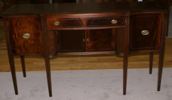 Pencil inlaid mahogany antique sideboard