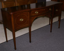 Kittinger mahogany pencil inlaid sideboard with wine storage