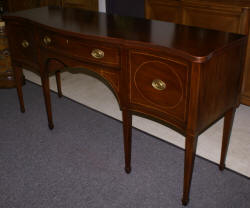 Kittinger mahogany pencil inlaid sideboard with wine storage