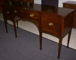 Kittinger mahogany pencil inlaid sideboard with wine storage