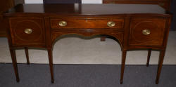 Kittinger mahogany pencil inlaid sideboard with wine storage