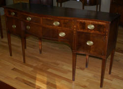  Banded inlaid mahogany bow front sideboard