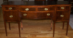  Banded inlaid mahogany bow front sideboard