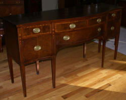  Banded inlaid mahogany bow front sideboard