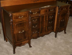 Walnut French heavily carved sideboard