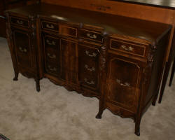 Walnut French heavily carved sideboard