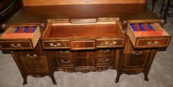 Walnut French heavily carved sideboard