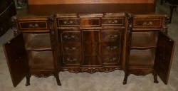 Walnut French heavily carved sideboard