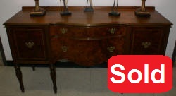 Burl walnut 1930s serpentine front sideboard