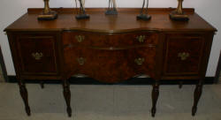 Burl walnut 1930s serpentine front sideboard