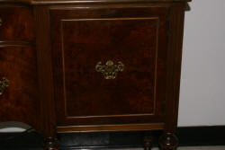 Burl walnut 1930s serpentine front sideboard