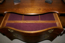 Burl walnut 1930s serpentine front sideboard