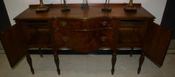 Burl walnut 1930s serpentine front sideboard