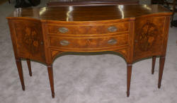 19th century walnut flower inlaid sideboard