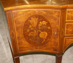 19th century walnut flower inlaid sideboard