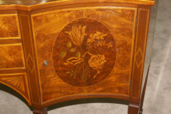 19th century walnut flower inlaid sideboard