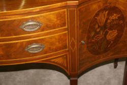 19th century walnut flower inlaid sideboard