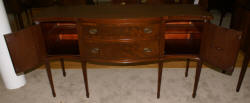 Inlaid serpentine front mahogany Hepplewhite sideboard