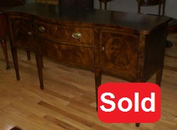 Mahogany bow front Hepplewhite inlaid sideboard