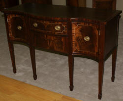 English mahogany brass inlaid Hepplewhite sideboard