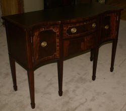 English mahogany brass inlaid Hepplewhite sideboard