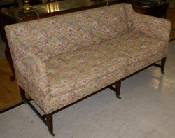 Down cushion mahogany sofa