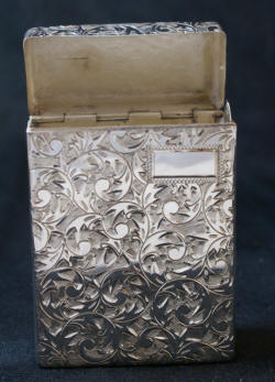 Antique sterling silver cigarette case