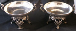 pair of sterling silver footed compotes