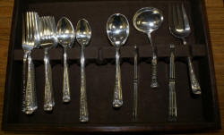 Wallace silversmiths windsor rose 1940 sterling silver flatware