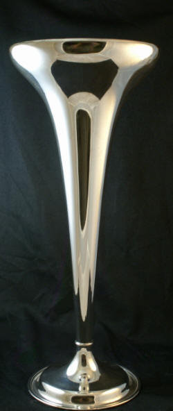 Sterling silver trumpet vase 
