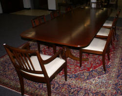mahogany dining room table and chairs