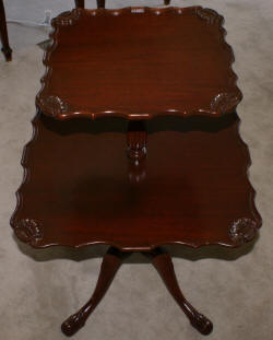 Antique two tier mahogany pie crust table