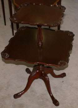 Antique two tier mahogany pie crust table