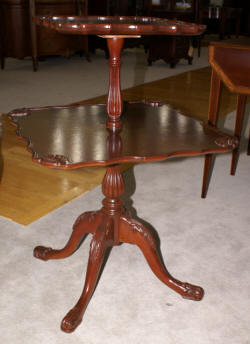 Antique two tier mahogany pie crust table