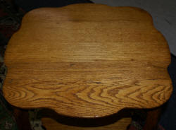 Antique solid oak scalloped edge table