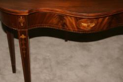 Mahogany urn inlaid antique flip top game table 