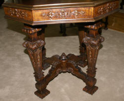 Adams decorated walnut octagon antique center table 