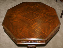 Adams decorated walnut octagon antique center table 