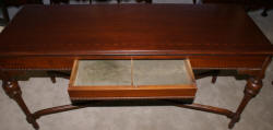 Inlaid antique walnut 1930s library table