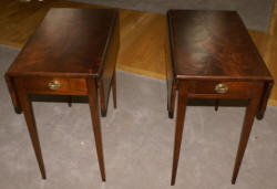 Pair of flame mahogany Pembroke drop side tables