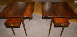 Pair of flame mahogany Pembroke drop side tables